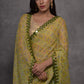 Jyoti Fashion Women's Mehendi Chiffon Mirror Work Designer Saree with Blouse | Swadesiicart