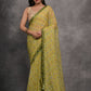 Jyoti Fashion Women's Mehendi Chiffon Mirror Work Designer Saree with Blouse | Swadesiicart