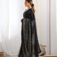 Jyoti Fashion Women's Black Georgette Sequins Designer Saree with Blouse | Swadesiicart