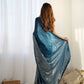 Jyoti Fashion Women's Teal Georgette Sequins Designer Saree with Blouse | Swadesiicart