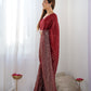 Jyoti Fashion Women's Maroon Georgette Sequins Designer Saree with Blouse | Swadesiicart