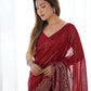 Jyoti Fashion Women's Maroon Georgette Sequins Designer Saree with Blouse | Swadesiicart