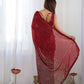 Jyoti Fashion Women's Maroon Georgette Sequins Designer Saree with Blouse | Swadesiicart