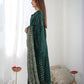 Jyoti Fashion Women's Bottle Green Georgette Sequins Designer Saree with Blouse | Swadesiicart