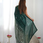 Jyoti Fashion Women's Bottle Green Georgette Sequins Designer Saree with Blouse | Swadesiicart