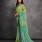 Jyoti Fashion Women's Green Chiffon Print with Mirror Work Designer Saree with Blouse | Swadesiicart