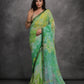 Jyoti Fashion Women's Green Chiffon Print with Mirror Work Designer Saree with Blouse | Swadesiicart