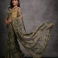 Jyoti Fashion Women's Grey Chiffon Print with Mirror Work Designer Saree with Blouse | Swadesiicart