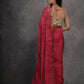 Jyoti Fashion Women's Pink Chiffon Print with Mirror Work Designer Saree with Blouse | Swadesiicart