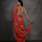 Jyoti Fashion Women's Red Chiffon Print with Mirror Work Designer Saree with Blouse | Swadesiicart