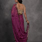 Jyoti Fashion Women's Wine Chiffon Print with Mirror Work Designer Saree with Blouse | Swadesiicart