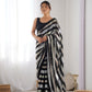 Jyoti Fashion Women's Black Georgette Sequins Designer Saree with Blouse | Swadesiicart