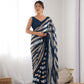 Jyoti Fashion Women's Teal Georgette Sequins Designer Saree with Blouse | Swadesiicart