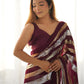 Jyoti Fashion Women's Wine Georgette Sequins Designer Saree with Blouse | Swadesiicart