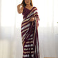 Jyoti Fashion Women's Wine Georgette Sequins Designer Saree with Blouse | Swadesiicart