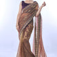 Jyoti Fashion Women's Brown Net Sequins Embroidered Designer Saree with Blouse | Swadesiicart