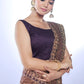 Jyoti Fashion Women's Brown Net Sequins Embroidered Designer Saree with Blouse | Swadesiicart