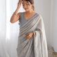 Jyoti Fashion Women's Grey Georgette Sequin Swarovski Designer Saree with Blouse | Swadesiicart
