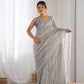 Jyoti Fashion Women's Grey Georgette Sequin Swarovski Designer Saree with Blouse | Swadesiicart