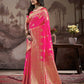 Jyoti Fashion Women's Pink Soft Lichi Silk Jacquard Traditional Saree with Blouse | Swadesiicart