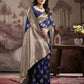 Jyoti Fashion Women's Navy Blue Soft Lichi Silk Jacquard Traditional Saree with Blouse | Swadesiicart