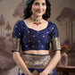 Jyoti Fashion Women's Navy Blue Soft Lichi Silk Jacquard Traditional Saree with Blouse | Swadesiicart