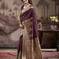 Jyoti Fashion Women's Wine Soft Lichi Silk Jacquard Traditional Saree with Blouse | Swadesiicart