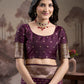Jyoti Fashion Women's Wine Soft Lichi Silk Jacquard Traditional Saree with Blouse | Swadesiicart