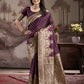 Jyoti Fashion Women's Wine Soft Lichi Silk Jacquard Traditional Saree with Blouse | Swadesiicart