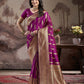 Jyoti Fashion Women's Purple Soft Lichi Silk Jacquard Traditional Saree with Blouse | Swadesiicart