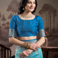 Jyoti Fashion Women's Sky Blue Soft Lichi Silk Jacquard Traditional Saree with Blouse | Swadesiicart