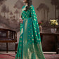 Jyoti Fashion Women's Green Soft Lichi Silk Jacquard Traditional Saree with Blouse | Swadesiicart