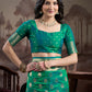 Jyoti Fashion Women's Green Soft Lichi Silk Jacquard Traditional Saree with Blouse | Swadesiicart