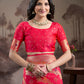 Jyoti Fashion Women's Red Soft Lichi Silk Jacquard Traditional Saree with Blouse | Swadesiicart