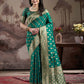 Jyoti Fashion Women's Green Soft Lichi Silk Jacquard Traditional Saree with Blouse | Swadesiicart