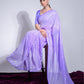 Jyoti Fashion Women's Violet Georgette Sequins Embroidered Designer Saree with Blouse | Swadesiicart
