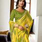 Jyoti Fashion Women's Yellow Chinon Bandhani Print with Embroidered Saree with Blouse | Swadesiicart