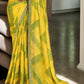 Jyoti Fashion Women's Yellow Chinon Bandhani Print with Embroidered Saree with Blouse | Swadesiicart