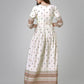 Jyoti Fashion Women's White Rayon Leaf Printed Long Designer Anarkali Dress | Swadesiicart