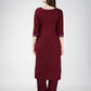Jyoti Fashion Women's Maroon Cotton Blend Sequins Embroidered Kurta Set | Swadesiicart