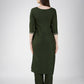 Jyoti Fashion Women's Bottle Green Cotton Blend Sequins Embroidered Kurta Set | Swadesiicart