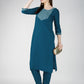 Jyoti Fashion Women's Morpeach Cotton Blend Sequins Embroidered Kurta Set | Swadesiicart