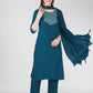 Jyoti Fashion Women's Morpeach Cotton Blend Sequins Embroidered Kurta Set | Swadesiicart