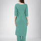 Jyoti Fashion Women's Teal Cotton Blend Sequins Embroidered Kurta Set | Swadesiicart