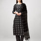 Jyoti Fashion Women's Black Rayon Printed with Embroidered Kurta Set | Swadesiicart