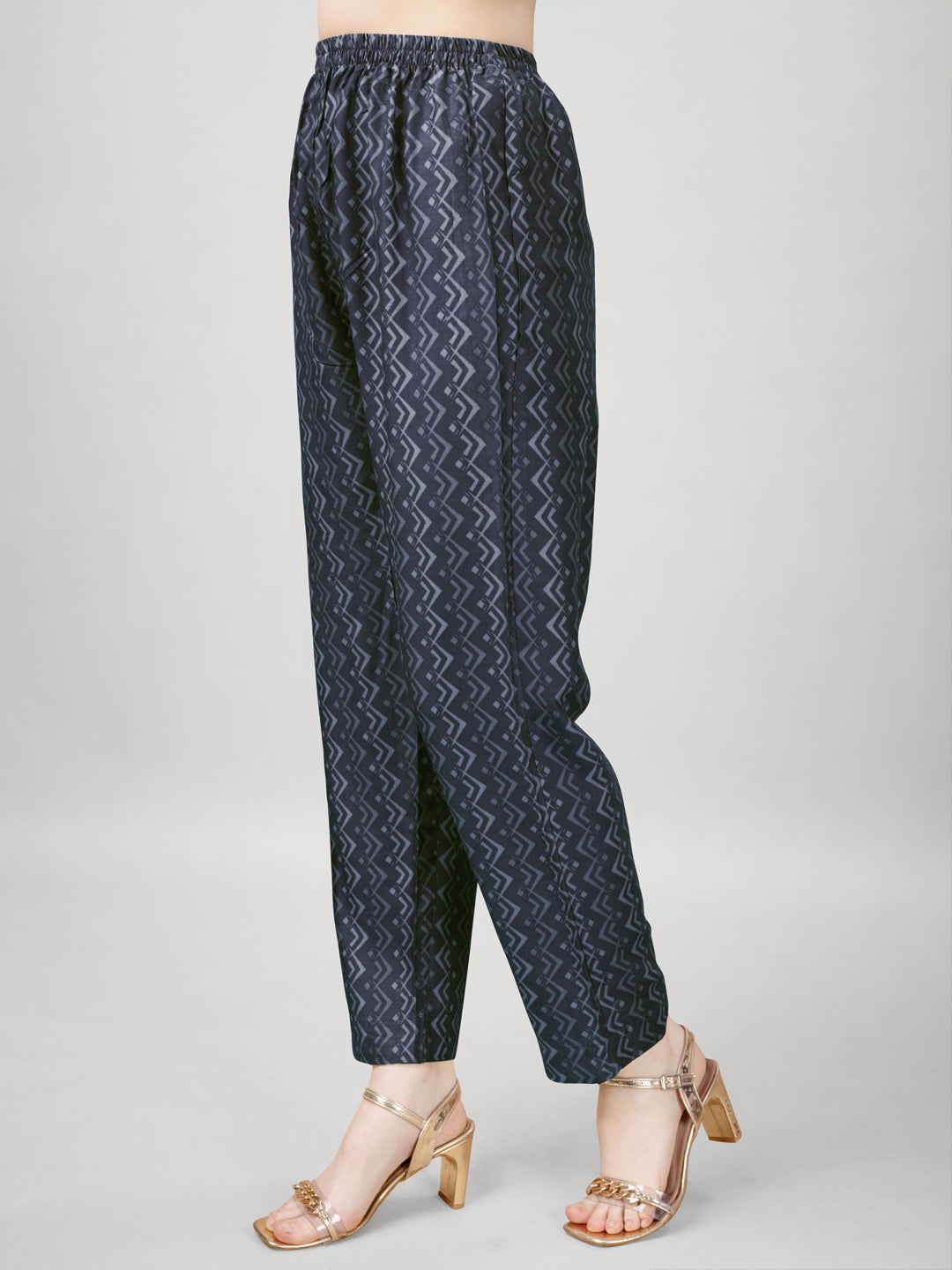 Jyoti Fashion Women's Grey Rayon Printed with Embroidered Kurta Set | Swadesiicart