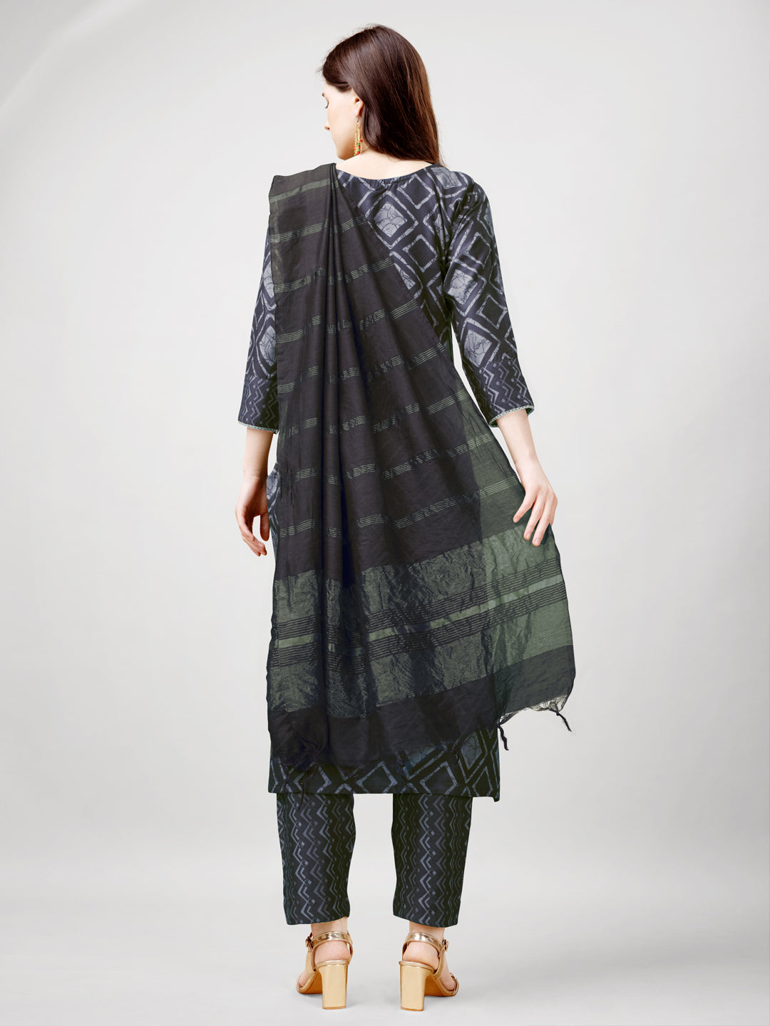 Jyoti Fashion Women's Grey Rayon Printed with Embroidered Kurta Set | Swadesiicart