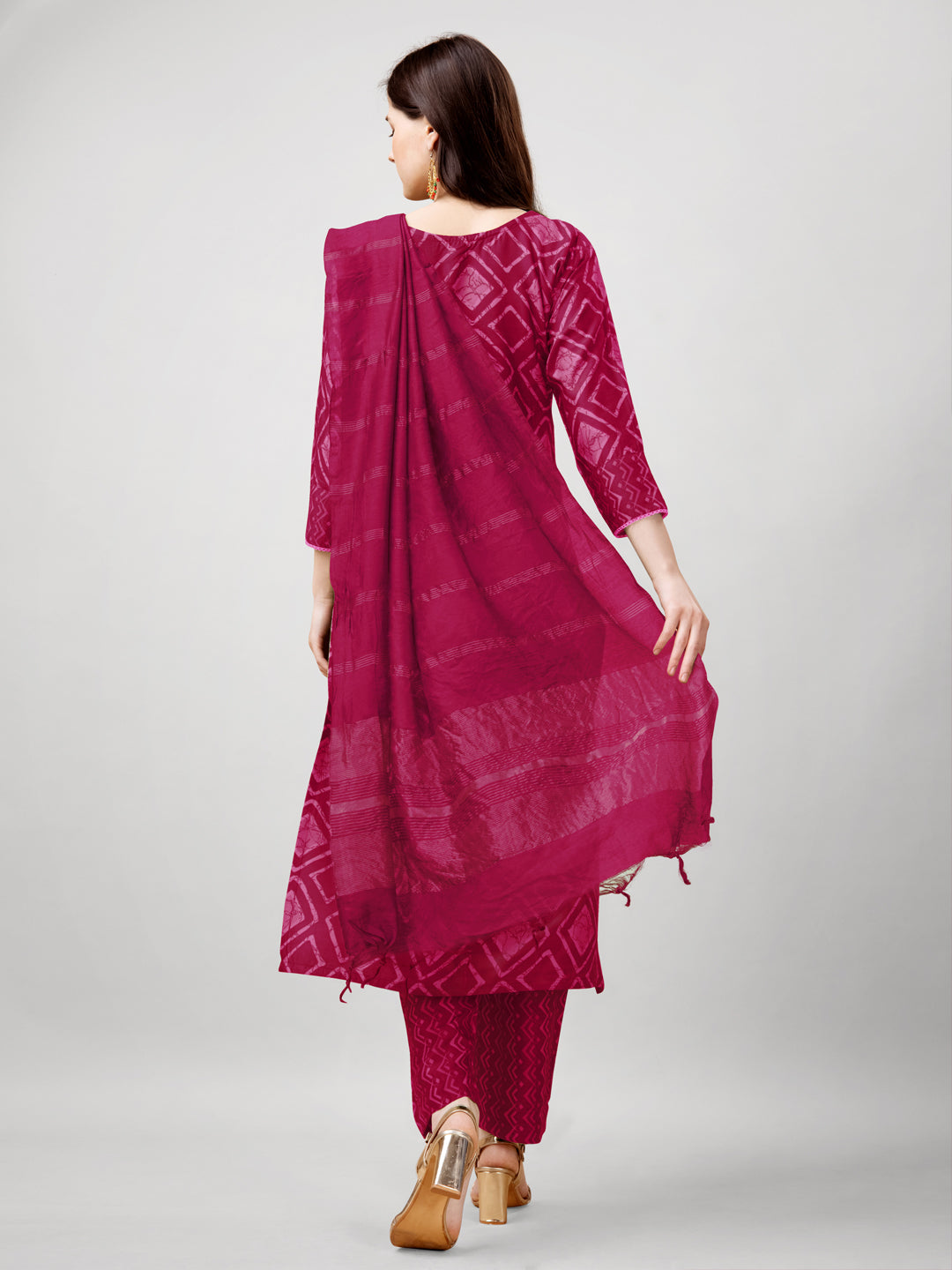 Jyoti Fashion Women's Pink Rayon Printed with Embroidered Kurta Set | Swadesiicart