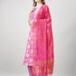 Jyoti Fashion Women's Pink Rayon Printed with Embroidered Kurta Set | Swadesiicart