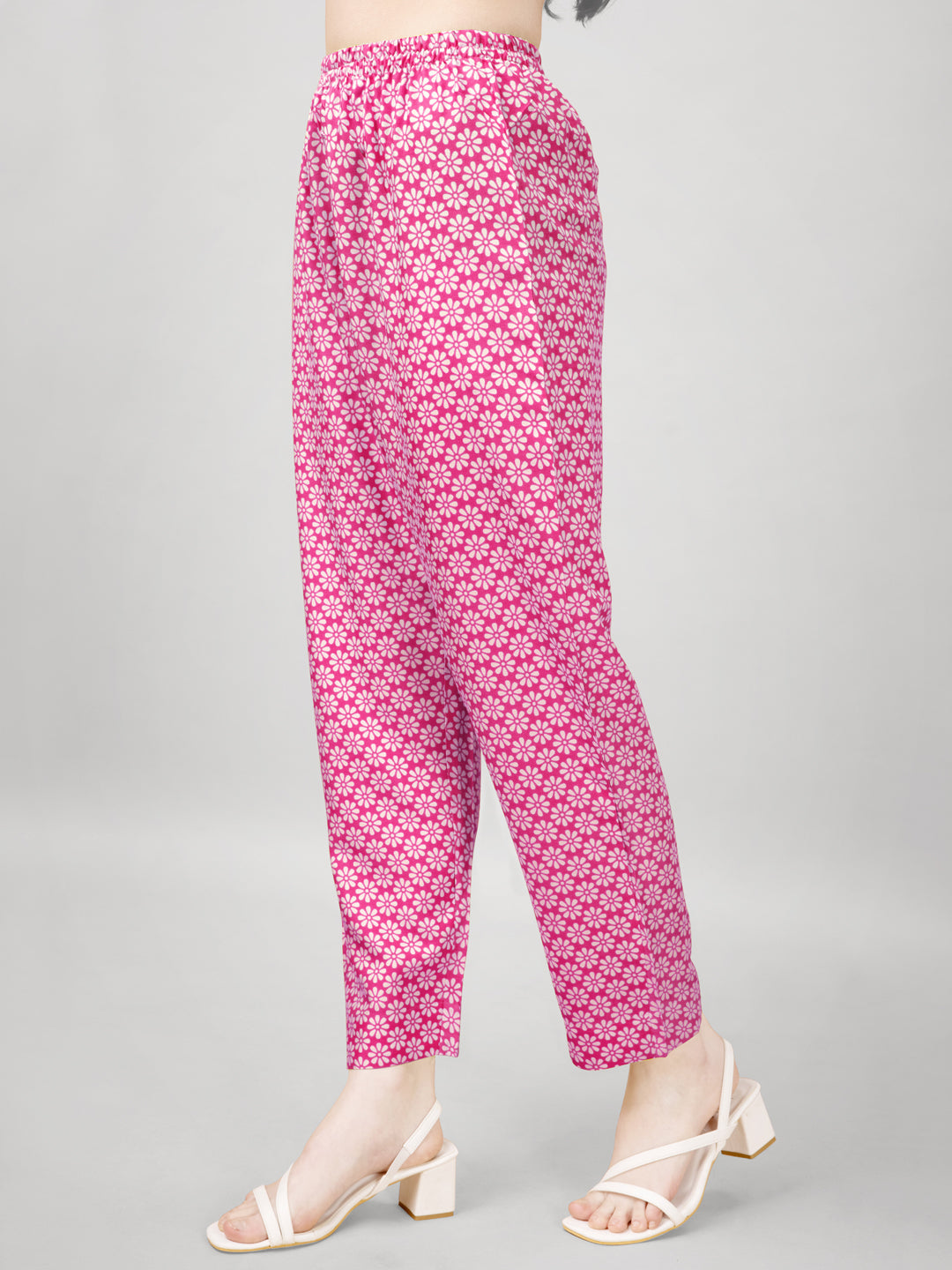Jyoti Fashion Women's Pink Rayon Printed with Embroidered Kurta Set | Swadesiicart